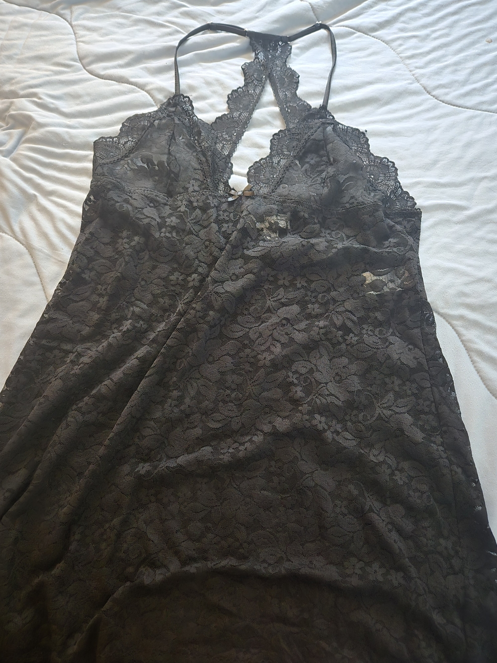 Black Lace Racerback Chemise - Women's Intimates